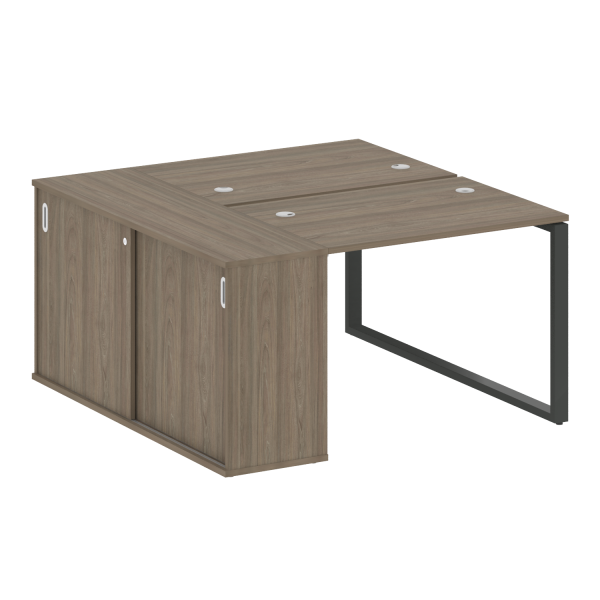 Рабочая станция с шкафом-купе на О-образном м/к Metal System Style БО.РС-СШК-1.1 Т 1410x1475x750 (Вяз/Антрацит металл)