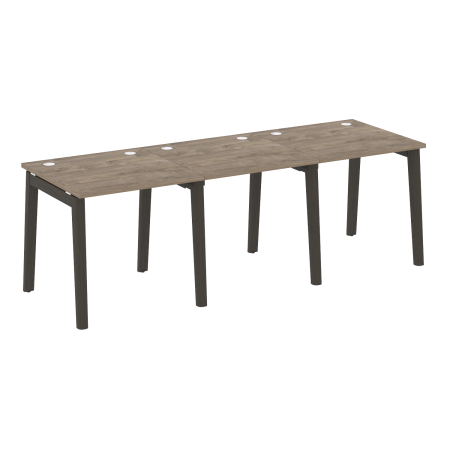 Рабочая станция на деревянных опорах Onix Wood OW.RS-3.0.8 2340x800x750 (Тиквуд Темный/Дуб Темный)