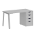 Стол письменный VR.SP-3-138.4.A 1380x720x750 (Серый/Белый Металл)
