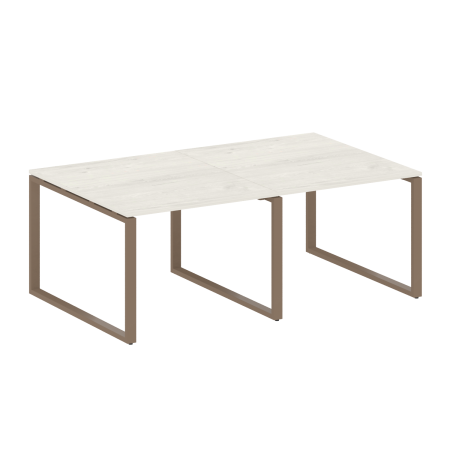 Переговорный стол 2 столешницы Metal System Style БО.ПРГ-2.1 2000x1235x750 (Дуб Наварра/Мокко металл)