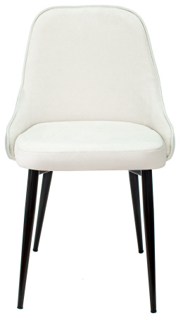 Стул для кухни KF-5 молочный Velvet 20 металл черный на ножках (KF-5/VELV20) (Молочный)