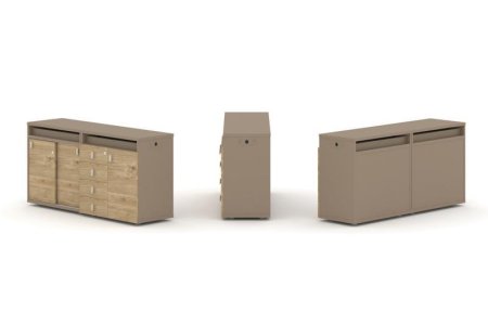 Тумба двойная + топ ES.NB.2T-6 (1500х410х750) (Латте/Тиквуд Светлый)