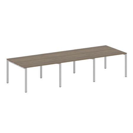 Переговорный стол 3 столешницы Metal System Style БП.ПРГ-3.2 3600x1235x750 (Вяз/Серый металл)