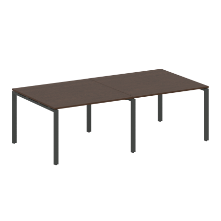 Переговорный стол 2 столешницы Metal System Style БП.ПРГ-2.2 2400x1235x750 (Венге Цаво/Антрацит металл)