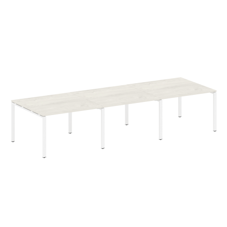 Переговорный стол 3 столешницы Metal System Style БП.ПРГ-3.2 3600x1235x750 (Дуб Наварра/Белый металл)