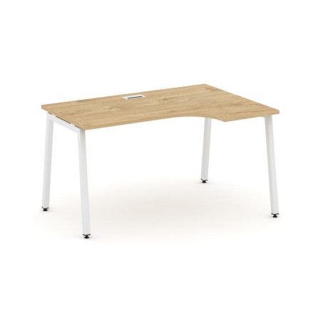 Стол рабочий эргономичный SN-4A.SPA-001(R) (1380х600/980х750) (Тиквуд Светлый/Металл Белый)
