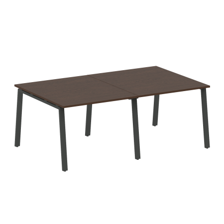 Стол для переговоров (2 столешницы) на А-образном м/к Metal System Style БА.ПРГ-2.1 2000x1235x750 (Венге Цаво/Антрацит металл)