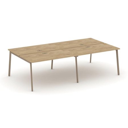 Рабочая станция 4 места ES.D.RS-4.3-LP (2760х1500х750) (Тиквуд Светлый/Металл Латте)