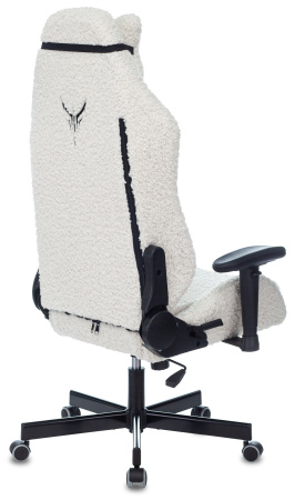 Кресло игровое Knight T1 молочный экомех с подголов. крестов. металл (Молочный)