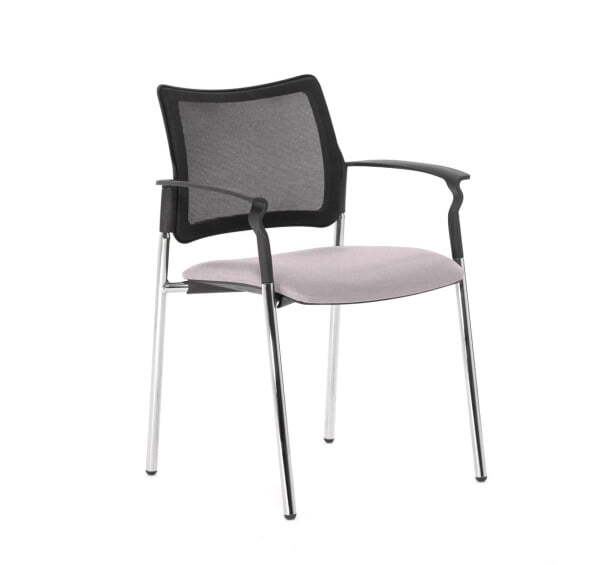 PINKO-MESH Кресло на 4-х опорах с подлокотниками (Черный/Серый)