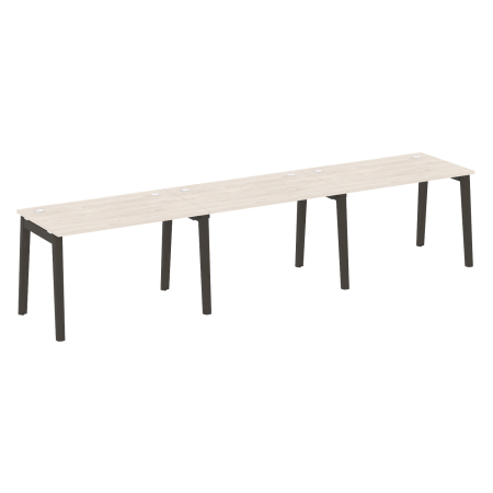 Рабочая станция на деревянных опорах Onix Wood OW.RS-3.2.7 3540x720x750 (Денвер Светлый/Дуб Темный)