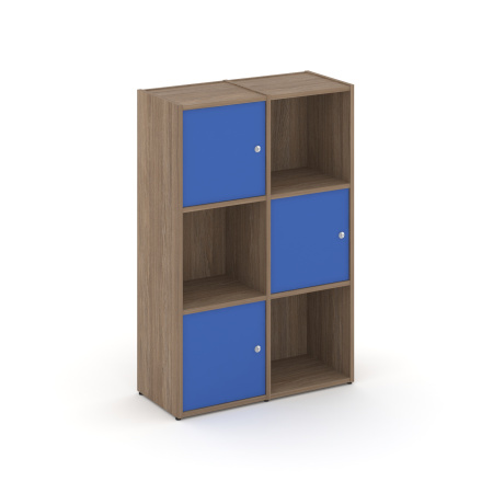 Стеллаж Locker Plus LK.K-002 798x350x1203 (Дуб Аризона | Синий)