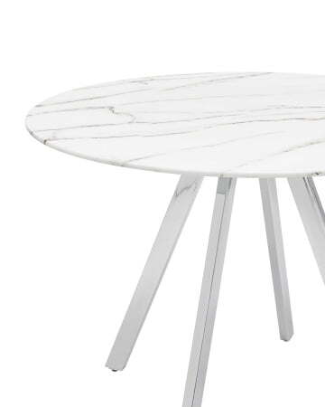 Стол обеденный Хьюстон D100 белый стеклянный (Стол обеденный Хьюстон белый) Стол обеденный Хьюстон D100 белый стеклянный (Стол обеденный Хьюстон белый)