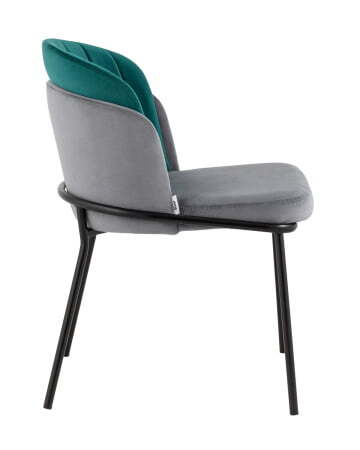 Стул Дабл велюр серый с изумрудной вставкой (Стул Дабл изумрудный) Стул Дабл велюр серый с изумрудной вставкой (Стул Дабл изумрудный)