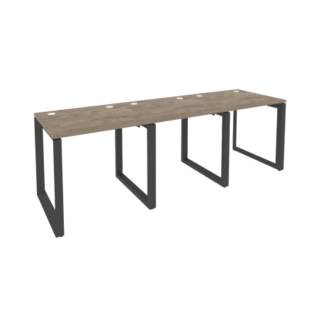 Рабочая станция на О-образном м/к Onix O.MO-RS-3.0.7 2340x720x750 (Тиквуд Темный/Черный металл)