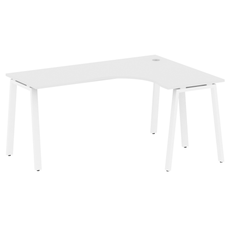 Стол криволинейный правый Metal System Style БА.СА-4 Пр 1600x1200x750 (Белый/Белый металл)