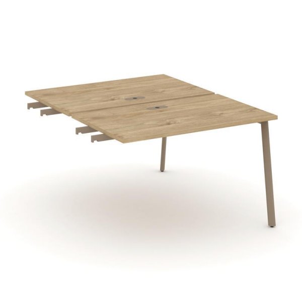 Двойной стол приставка к опорным тумбам ES.D.SPR-2-LP (1180х1500х750) (Тиквуд Светлый/Металл Латте) Двойной стол приставка к опорным тумбам ES.D.SPR-2-LP (1180х1500х750) (Тиквуд Светлый/Металл Латте)