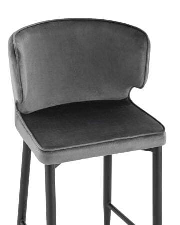 Стул полубарный Матео велюр серый (Стул полубарный Матео серый)