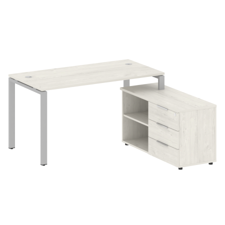 Рабочая станция с опорной тумбой правая Metal System Style БП.РС-СТС-2.3 Пр 1500x1520x750 (Дуб Наварра/Серый металл)