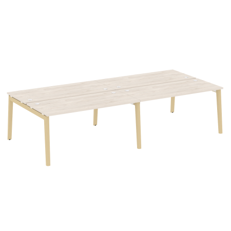 Рабочая станция на деревянных опорах Onix Wood OW.D.RS-4.4.7 3160x1475x750 (Дуб Аризона/Дуб Светлый)