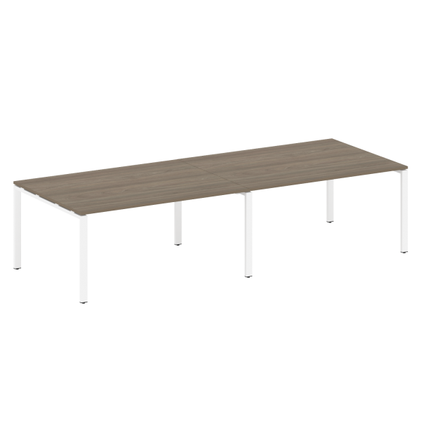 Переговорный стол 2 столешницы Metal System Style БП.ПРГ-2.4 3200x1235x750 (Вяз/Белый металл) Переговорный стол 2 столешницы Metal System Style БП.ПРГ-2.4 3200x1235x750 (Вяз/Белый металл)