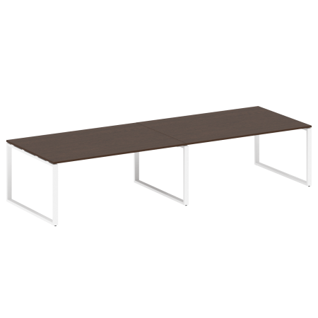 Переговорный стол 2 столешницы Metal System Style БО.ПРГ-2.5 3600x1235x750 (Венге Цаво/Белый металл)