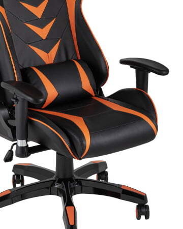 Кресло игровое TopChairs Corvette оранжевое (Геймерское кресло Corvette черный, оранжевый)