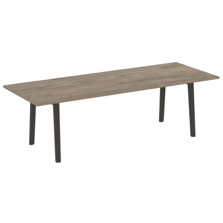 Стол переговорный на деревянных опорах Onix Wood Direct OW.PRG-25 2580x980x750 (Тиквуд Темный/Дуб Темный)