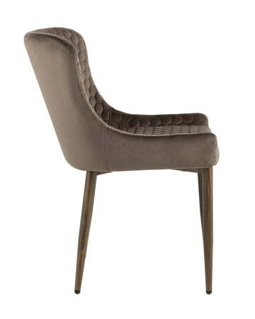 Стул Ститч Хани велюр коричневый ножки дерево (Стул Ститч Хани коричневый)