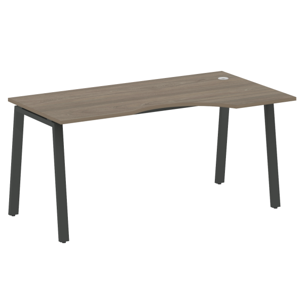 Стол криволинейный правый Metal System Style БА.СА-1 Пр 1600x900x750 (Вяз/Антрацит металл)
