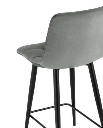 Стул полубарный Джанго велюр серый высота сиденья 60 см (Стул полубарный Джанго серый)
