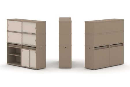 Тумба двойная + высокая надставка ES.NB.2V-14 (1500х410х1520) (Латте/Капучино)