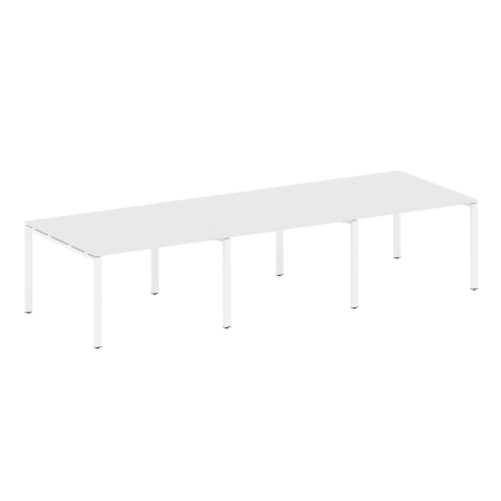 Переговорный стол 3 столешницы Metal System Style БП.ПРГ-3.2 3600x1235x750 (Белый/Белый металл)