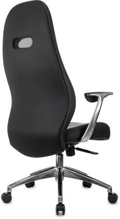 Кресло руководителя _Zen черный кожа крестов. алюминий (Черный) Кресло руководителя _Zen черный кожа крестов. алюминий (Черный)