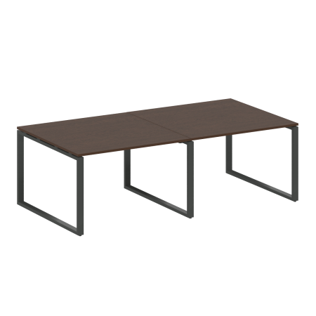 Переговорный стол 2 столешницы Metal System Style БО.ПРГ-2.2 2400x1235x750 (Венге Цаво/Антрацит металл)