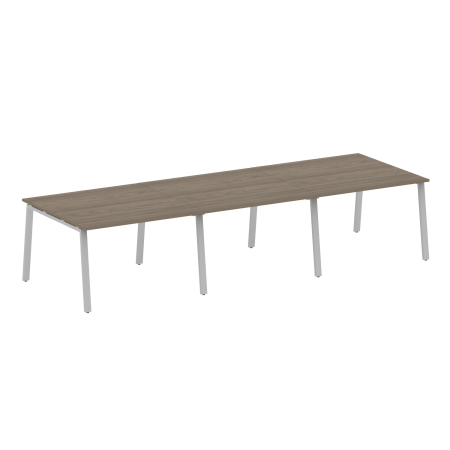 Стол для переговоров (3 столешницы) на А-образном м/к Metal System Style БА.ПРГ-3.2 3600x1235x750 (Вяз/Серый металл)