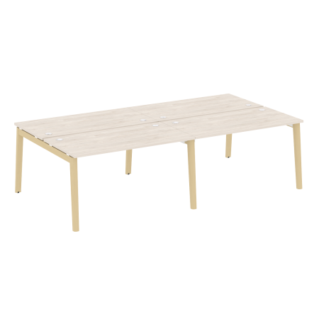Рабочая станция на деревянных опорах Onix Wood OW.D.RS-4.3.7 2760x1475x750 (Дуб Аризона/Дуб Светлый)