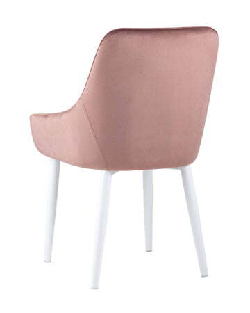 Стул Диана велюр пыльно-розовый ножки белые (Стул Диана пыльно розовый)