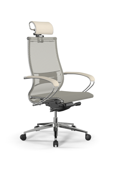 Кресло для руководителя Метта Samurai L2-5K - TS /Kc00/Nc00/K2cL/H2cL-3D(M26.B32.G25.W03) (Молочный)