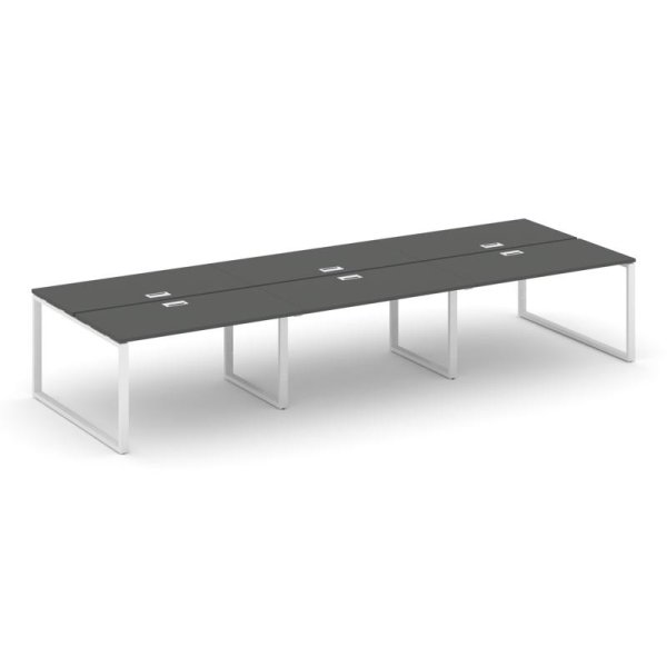 Рабочая станция 2-х сторонняя SN-6O.DRS-061 (2940х1232х750) (Антрацит/Металл Белый) Рабочая станция 2-х сторонняя SN-6O.DRS-061 (2940х1232х750) (Антрацит/Металл Белый)
