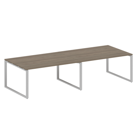 Переговорный стол 2 столешницы Metal System Style БО.ПРГ-2.4 3200x1235x750 (Вяз/Серый металл)
