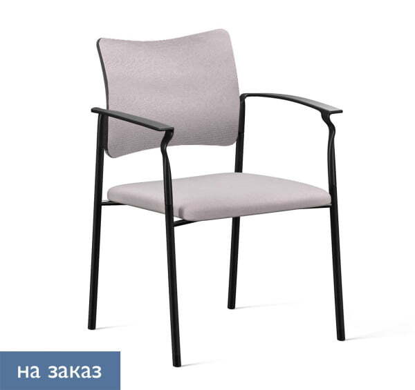 PINKO_black Кресло обитое на 4-х опорах с подлокотниками (Черный/Серый/Черный)