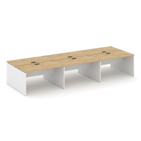 Рабочая станция 2-х сторонняя SN-D.DRS-062 (3540х1232х750) (Тиквуд Светлый/Белый)