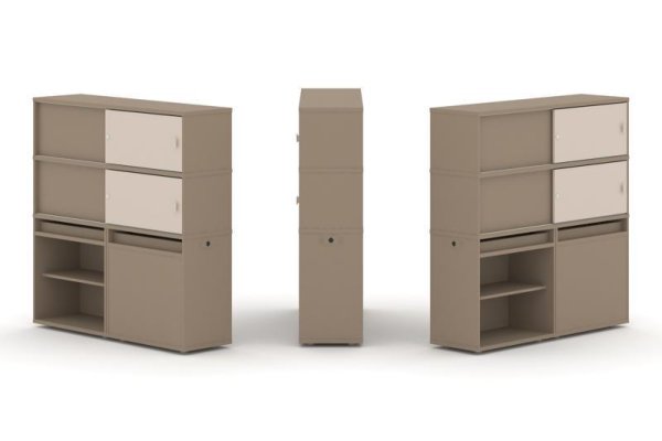 Тумба двойная + высокая надставка ES.NB.2V-22 (1500х410х1520) (Латте/Капучино)