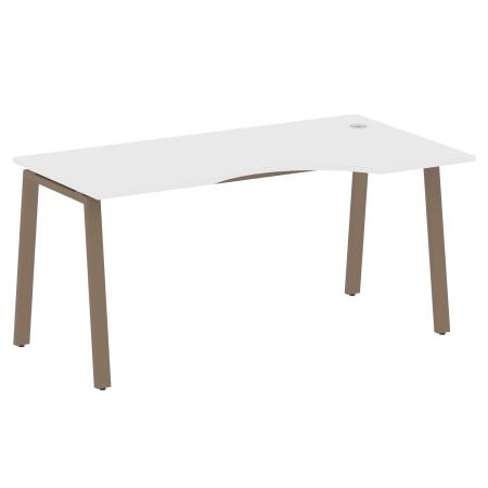 Стол криволинейный правый Metal System Style БА.СА-1 Пр 1600x900x750 (Белый/Мокко металл)