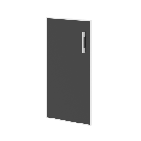 Дверь стеклянная черная левое в раме низкое Lacobel LT.S-3 R (L) Black (Черный)