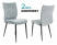 Стул для кухни KF-4_2 комплект 2шт серо-голубой Light 28 металл черный на ножках (KF-4/LT28_2) (Серо-голубой)