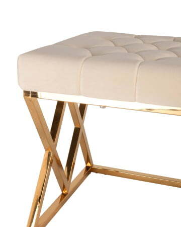 Банкетка ИНСИГНИЯ велюр бежевый сталь золото (Банкетка Инсигния бежевый)
