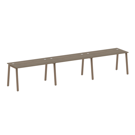 Рабочая станция на 3 рабочих места на А-образном м/к Metal System Style БА.СМ-3.3 4200x720x750 (Вяз/Мокко металл)