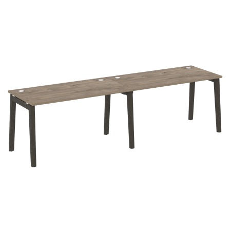 Рабочая станция на деревянных опорах Onix Wood OW.RS-2.3.7 2760x720x750 (Тиквуд Темный/Дуб Темный)